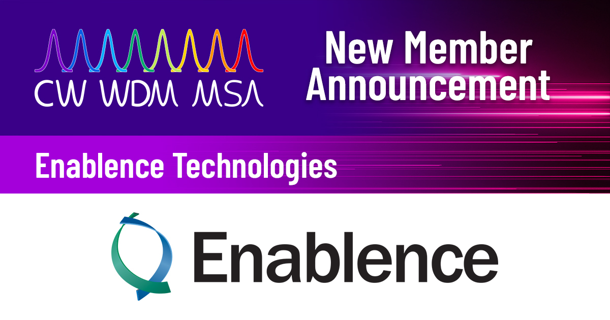 We are thrilled to announce that <a href="/Enablence/">Enablence</a> Technologies has joined the MSA as an Observer Member. With a focus on #Datacom and #AutomotiveLiDAR, they design and manufacture low-loss planar lightwave circuit (PLC) chips.

#CWWDM #OpticalCommunications