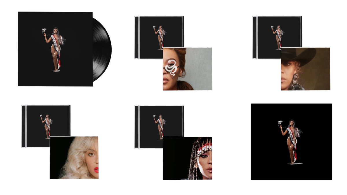 BEYONCE Cowboy Carter 2LP / 4 Different CD Variants Pre-order: bit.ly/49l4M1z @Beyonce's 8th studio album gets a physical release on April 12th! Vinyl and 4 different sleeve variant CDs to choose from, make your choice and order now!