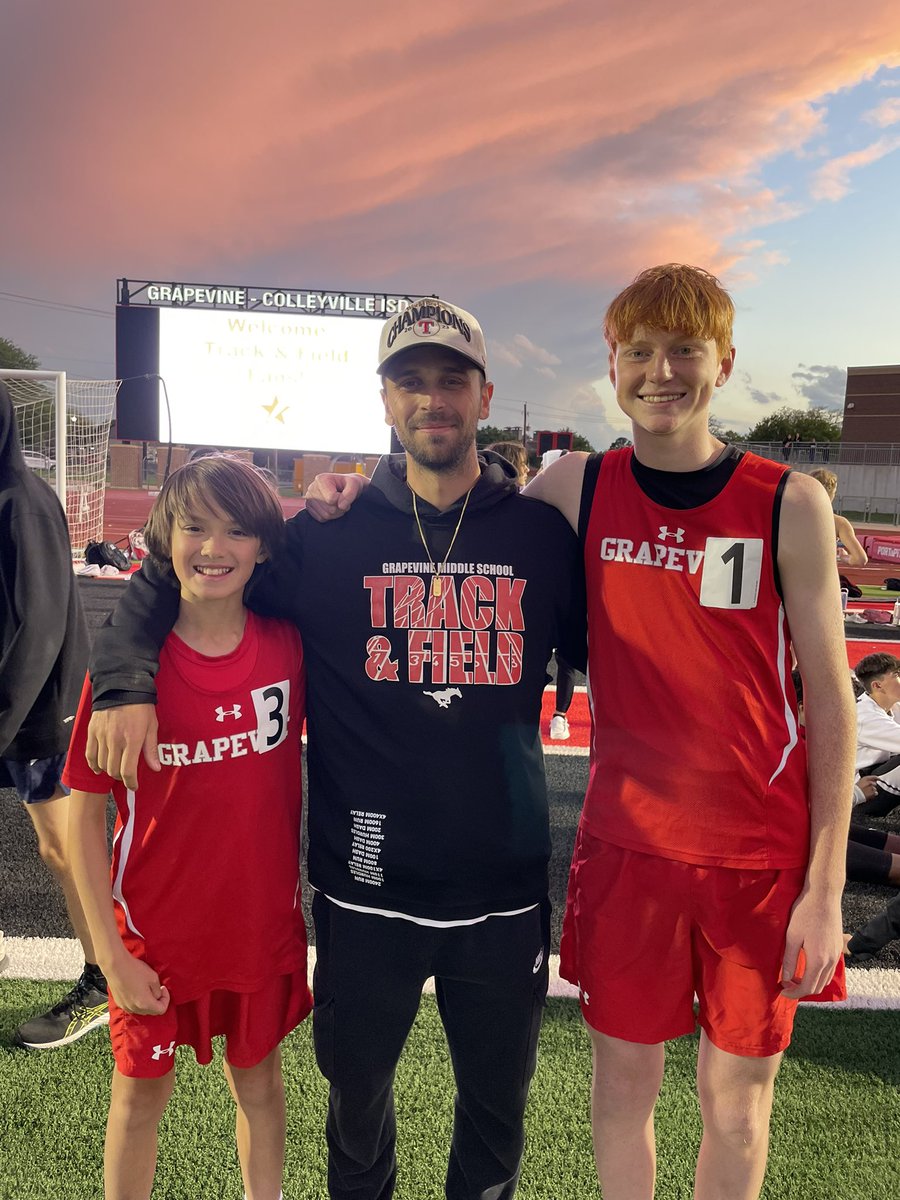 Great night at the Meet of Champions for my boys. Calem got 1st in both the 800 and the mile in 2:12 and 5:05! Ethan got 3rd in the mile and a half in 8:09 and set a pr in the mile of 5:13! Excited for the future of these two! @GCISD_Athletics @GMSPonies