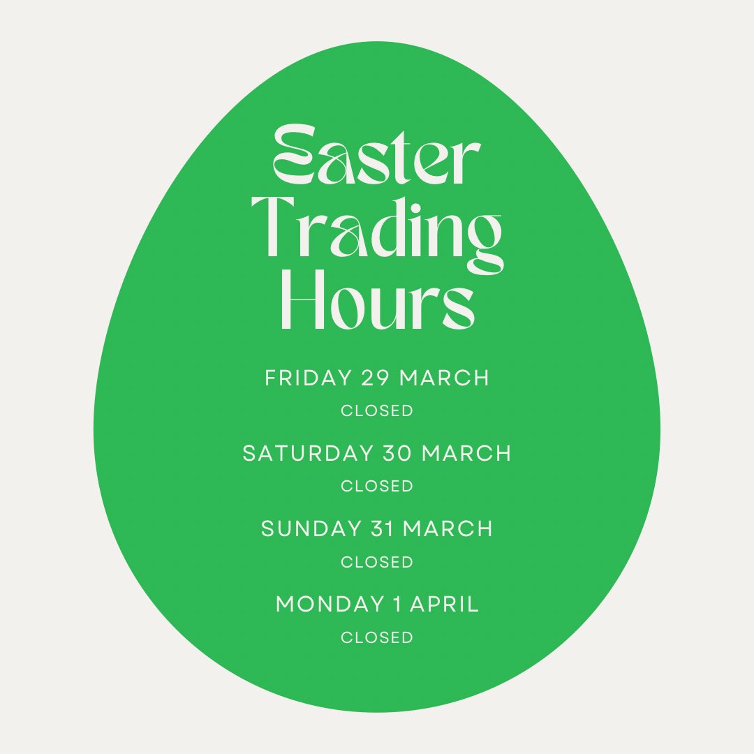 Easter opening times 🐣 We are back open Tuesday morning from 8am Have a good Easter