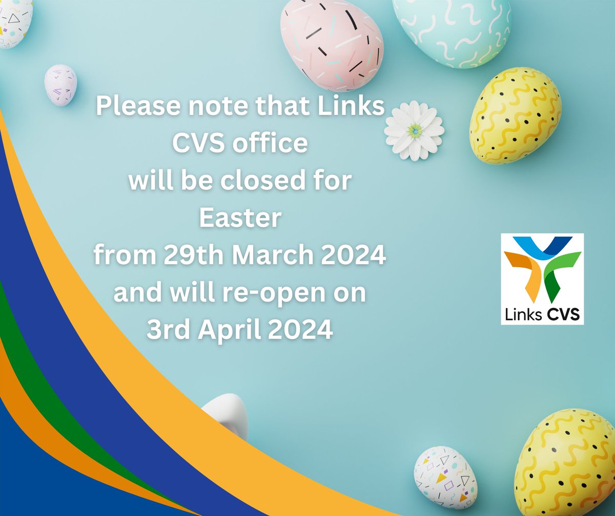 The Links Office is now closed for Easter - we will be back open on Wednesday 3rd April 2024.

We wish you all a very happy Easter break. 
#Easter