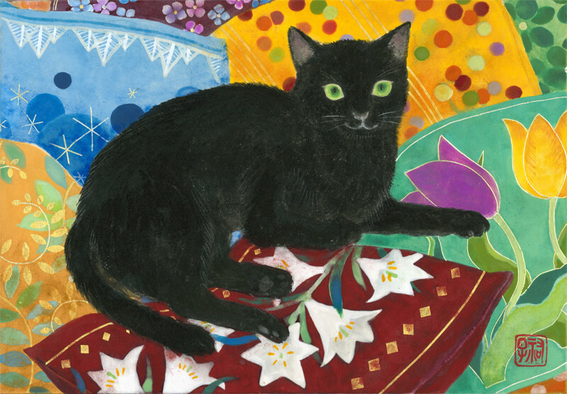 Yuko Nakamura (b.1977) - Black Cat. 2014. #JapaneseArt #CatsOfTwitter