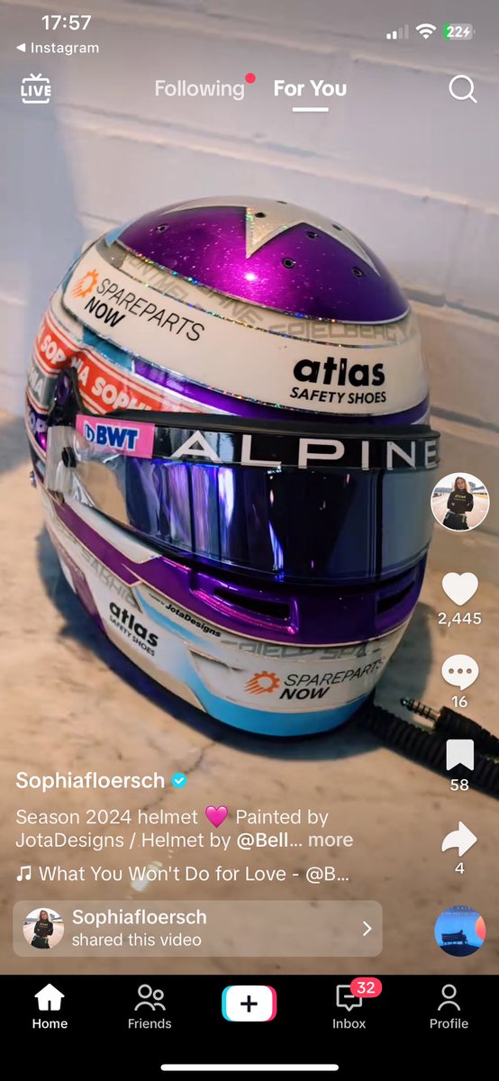 Love @SophiaFloersch new helmet 🫶🏻#f3 can’t wait to see her on track again