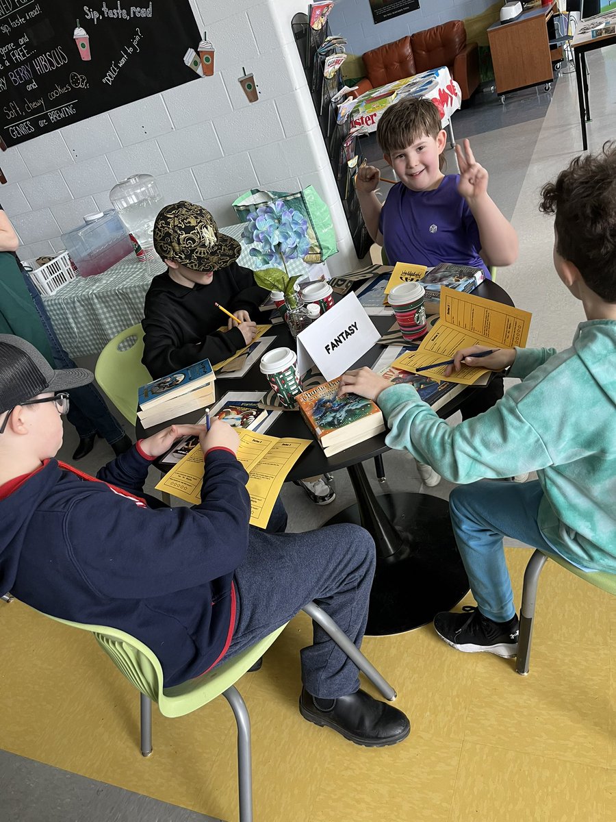 Finishing up our genres unit with <a href="/ms_ehamilton/">Ms. H-TL</a> by having a book tasting! Such a great way to end our week before break. Happy hearts and full tummies! <a href="/AdmiralsAcad_NL/">Admiral’s Academy Navigators 🏳️‍🌈</a>