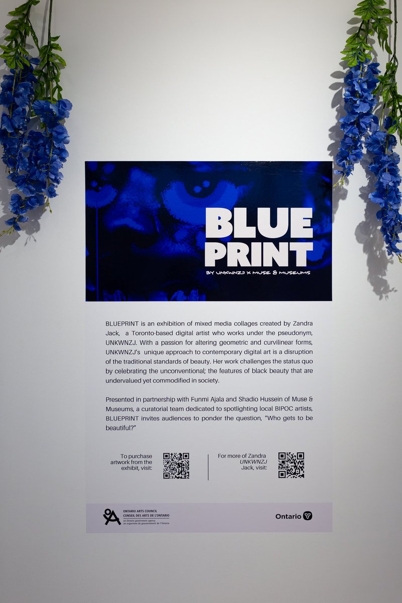 museandmuseums's tweet photo. LAST WEEK TO SEE BLUEPRINT! 

The collaborative exhibition with Zandra @unkwnzj Jack will run until March 31, 2024 at The Lost &amp; Found TO located at 420 Queen Street East! We’ll be giving away two large format vinyl print on the 31st, so be sure to come! 💙 https://t.co/kGxiHzcKAz