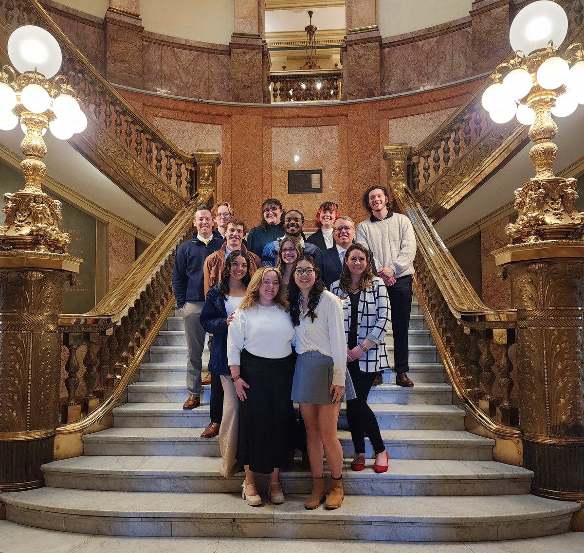 I was back at the state Capitol today with a group of exceptional @UNC_Colorado students, including members of @UNCO_sga. They spoke with elected officials about the importance of keeping higher education accessible and affordable. Go Bears!