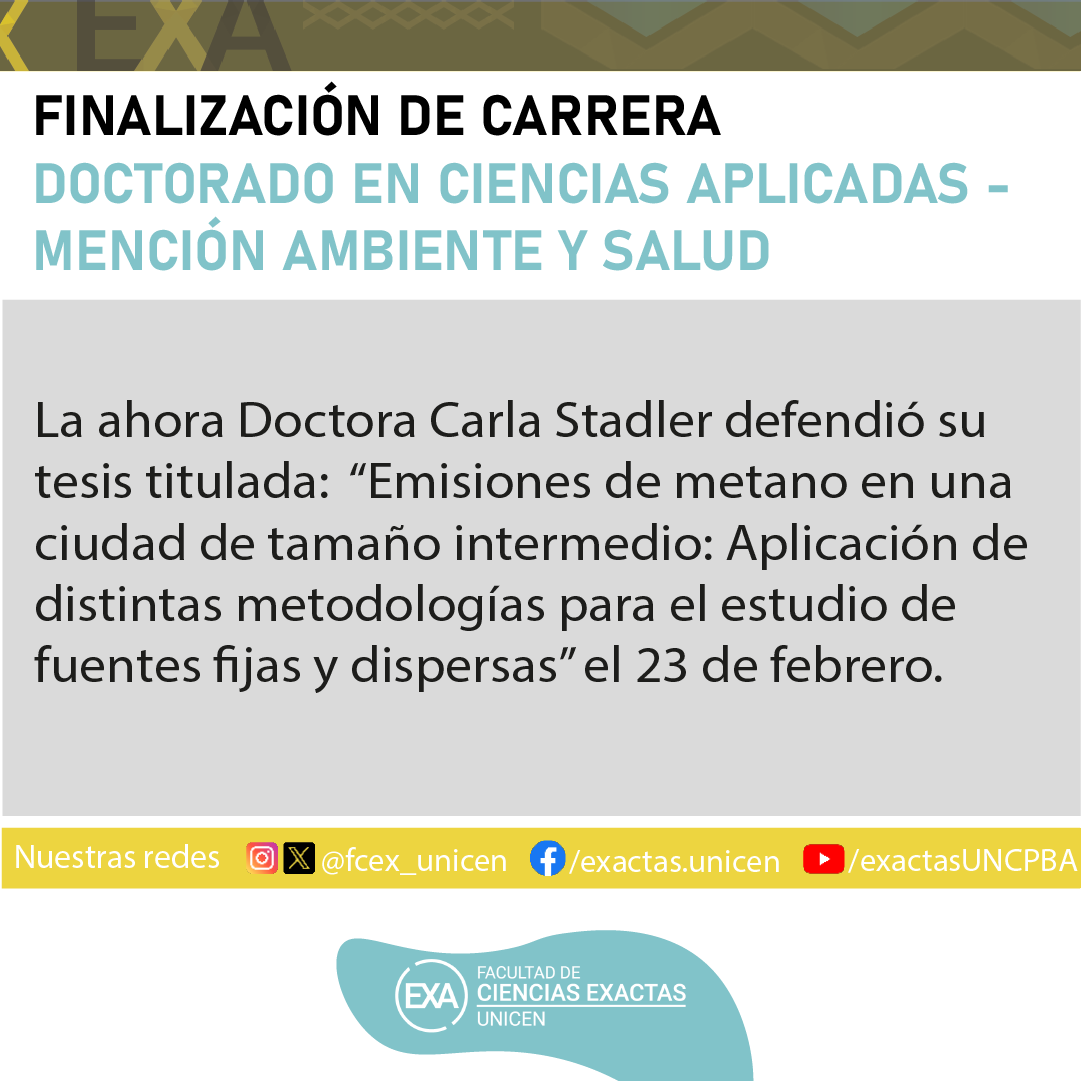 FCEx_UNICEN's tweet photo. Les compartimos las últimas finalizaciones de carrera doctoral.
@CarlaStadler 
más info en las imágenes
¡Felicidades!
@UNICEN_Oficial #SomosUnicen https://t.co/il61JqVW6H