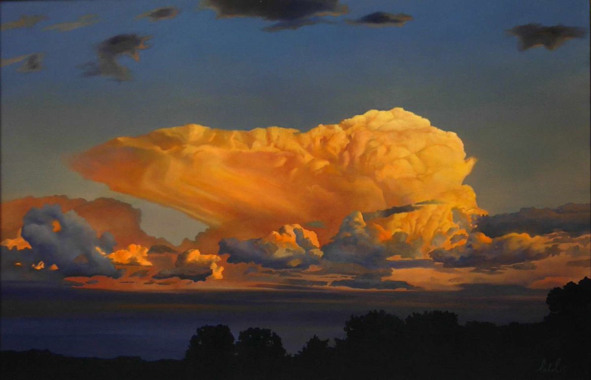 Paolo Polli (b.1951) - Red Cloud. Oil on canvas. #ItalianArt