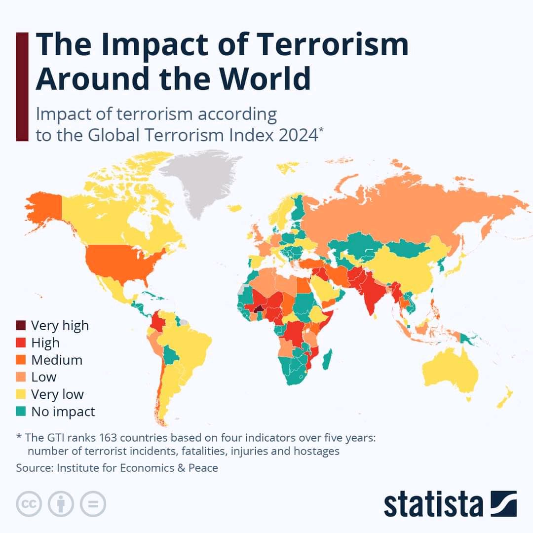 🌍 The Global Terrorism Index 2024 report by the Institute for Economics and Peace reveals a concerning rise in terrorism-related deaths to 8,352. Let's stand together against terrorism and strive for peace and safety worldwide. #GlobalTerrorismIndex #PeaceNotViolence 🕊️