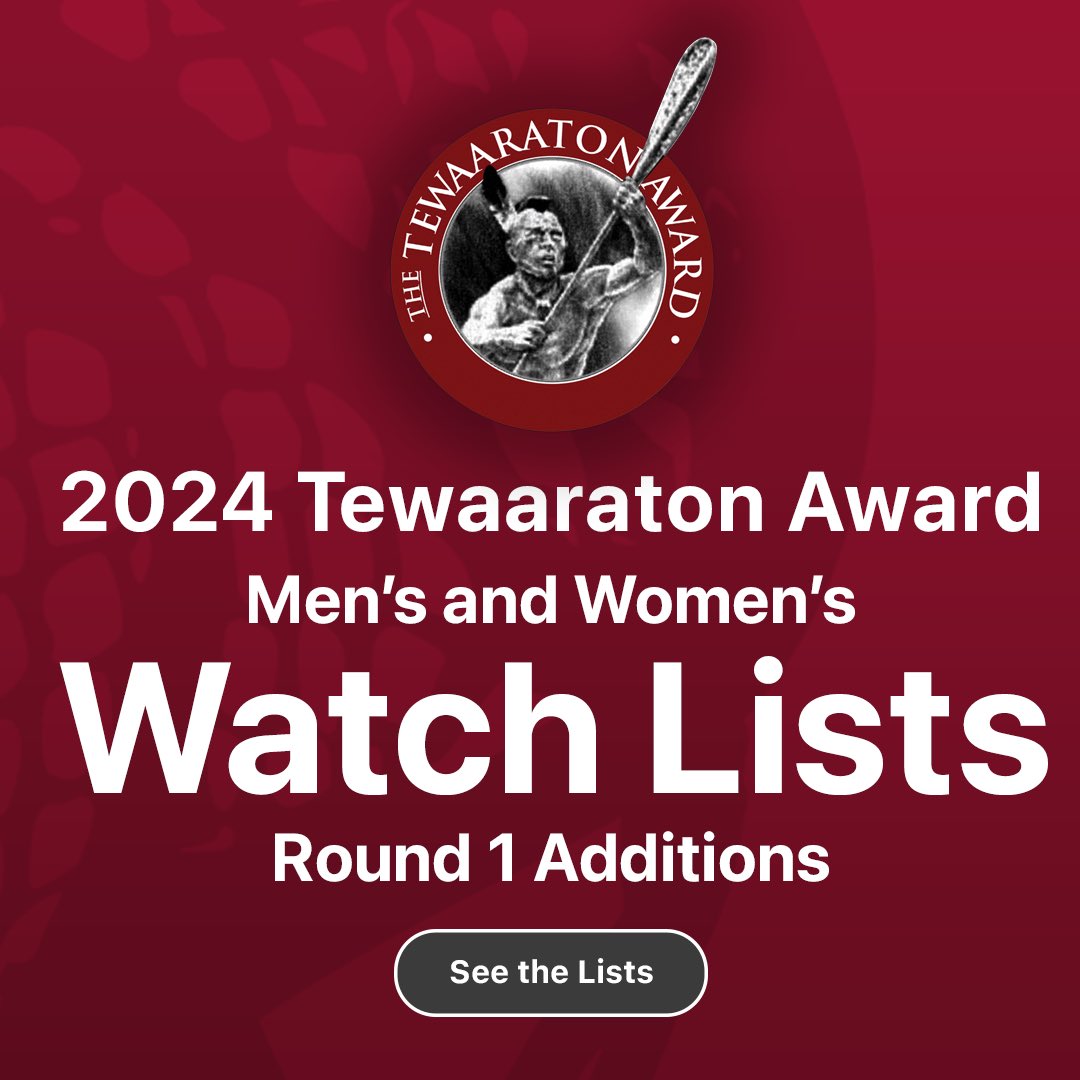 We are excited to announce our second round of 2024 Tewaaraton Watch List additions! Congratulations to everyone and best of luck the rest of this season! bit.ly/Tewaaraton-Wat…