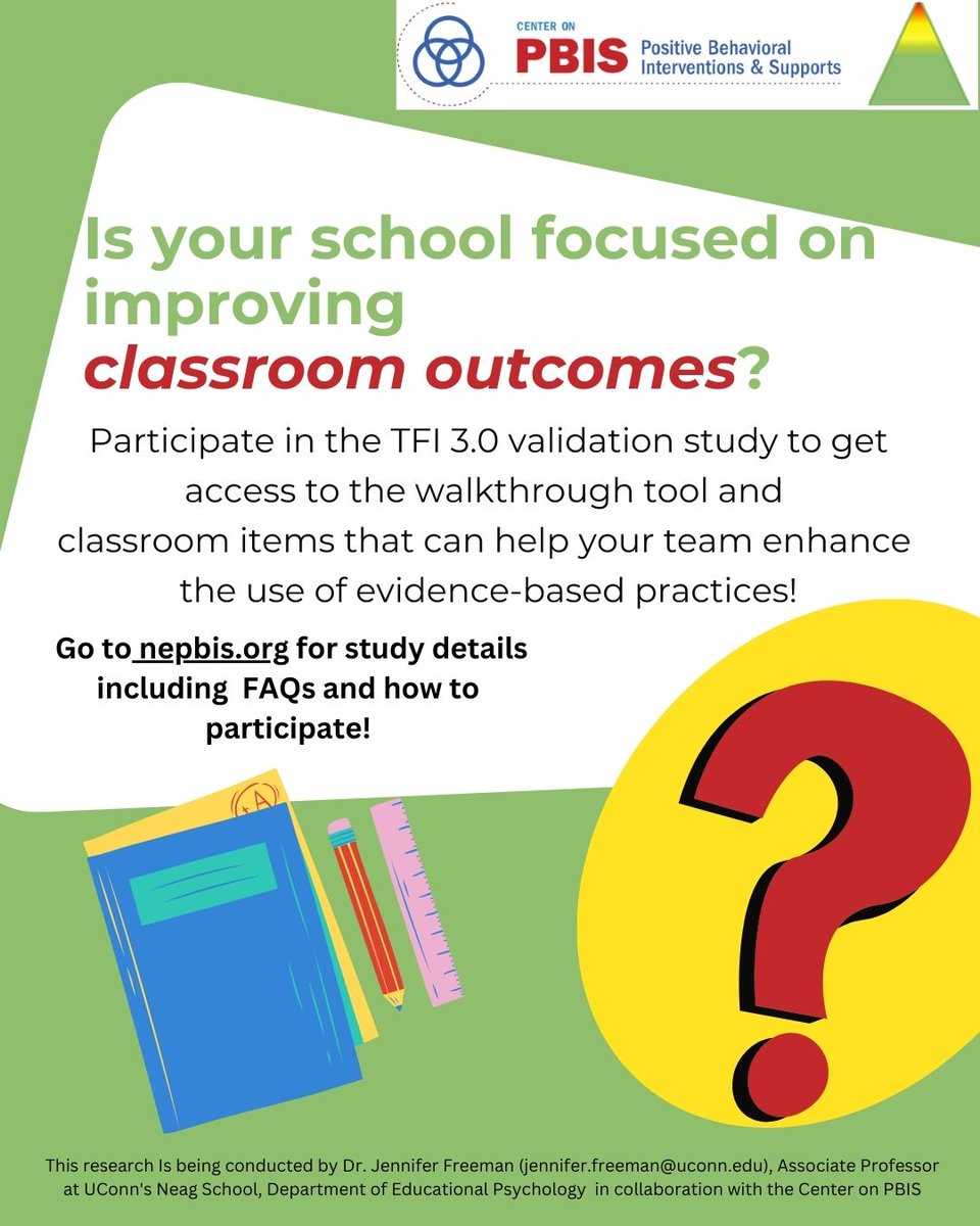 The Center on PBIS is looking 👀 for implementation partners who want to enhance their implementation while supporting validation of the TFI 3.0! Learn more at loom.ly/YZfQsqI #pbis #