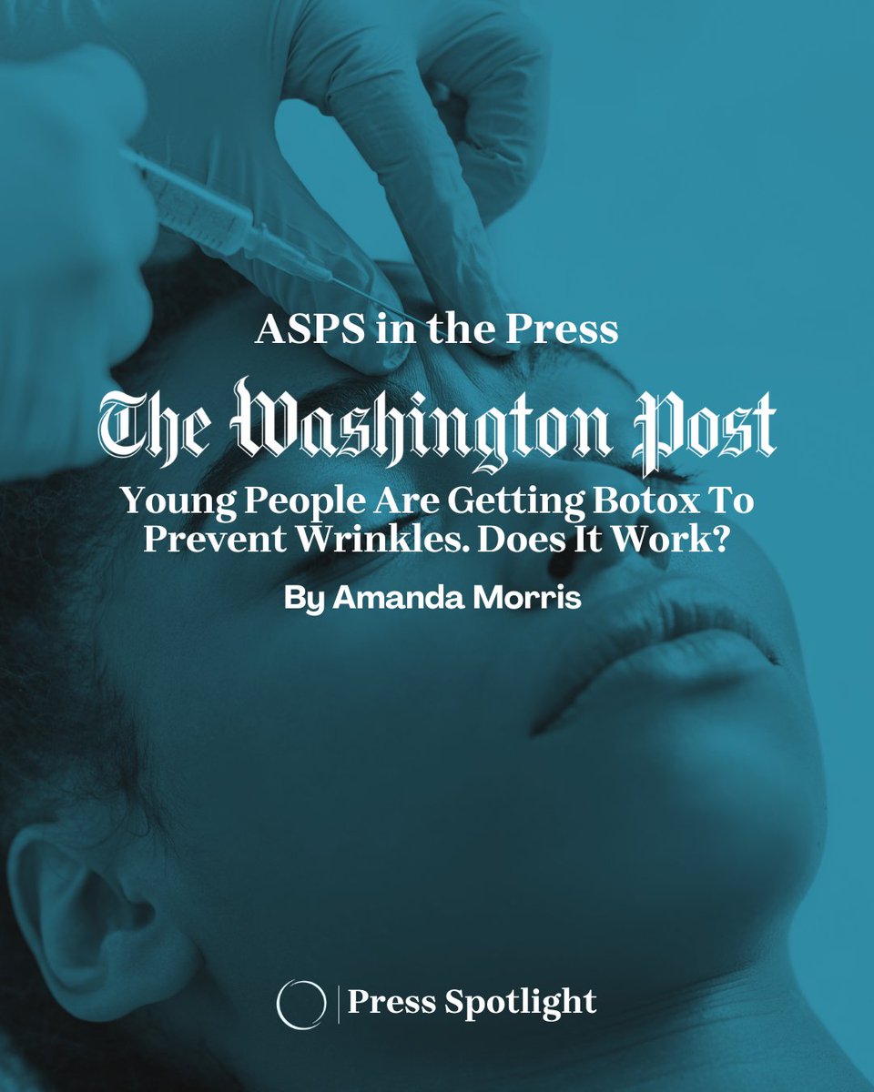 ASPS_News's tweet image. Is preventative Botox worth it? 💉 Let&apos;s debunk the rumors and get real insights from ASPS President Dr. Steven Williams and ASPS Member Surgeon Dr. Smita Ramanadham. wapo.st/3VBs2W1

#Botox #PreventativeBotox #Injectables #Prejuvenation #FineLines #Wrinkles #ASPS…