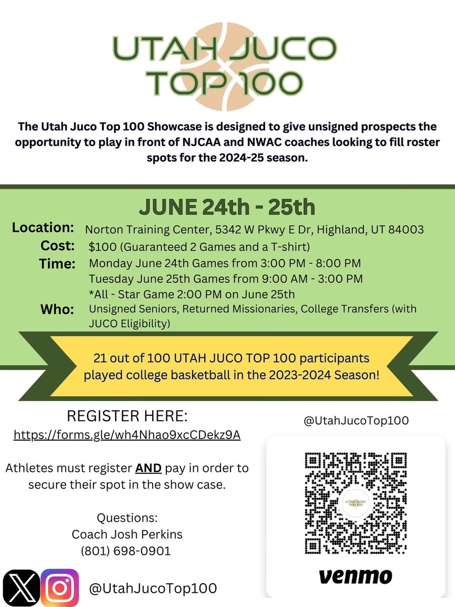 Coach Andrew May (@coachandrewmay) on Twitter photo 🚨Players looking to play junior college basketball come play in <a href="/UtahJucoTop100/">Utah Juco Top 100</a>. Last year 21 guys found post high school chances to play! Only 100 spots!🚨 🚨Players looking to play junior college basketball come play in <a href="/UtahJucoTop100/">Utah Juco Top 100</a>. Last year 21 guys found post high school chances to play! Only 100 spots!🚨