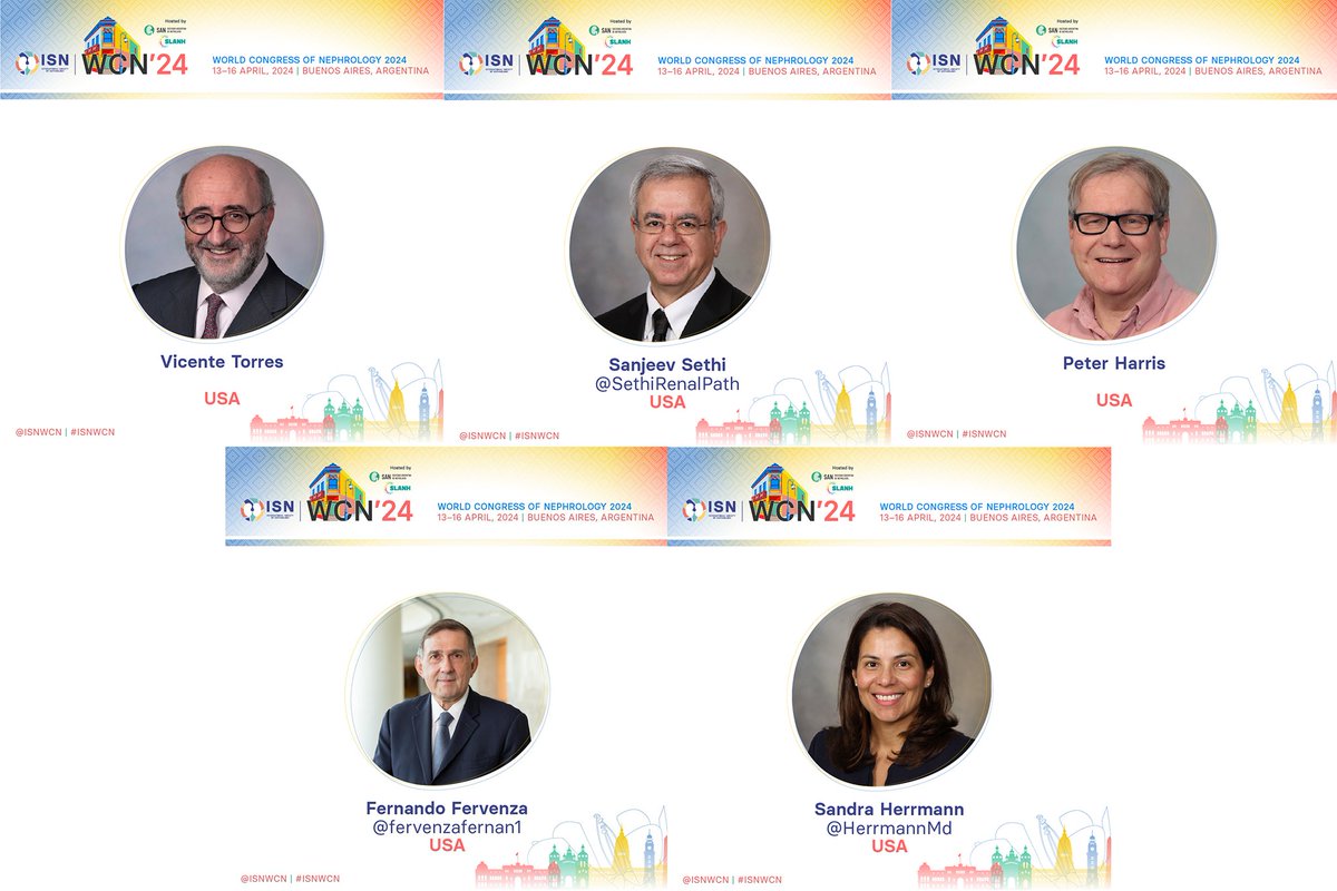 Please join Drs. Torres, Fervenza, Sethi, Harris, and Herrmann at the World Congress of Nephrology 2024 (April 13-16) @fervenzafernan1 @HerrmannMd @SethiRenalPath @ISNWCN #MayoClinicKidney #ISNWCN theisn.org/wcn/i-am-atten…