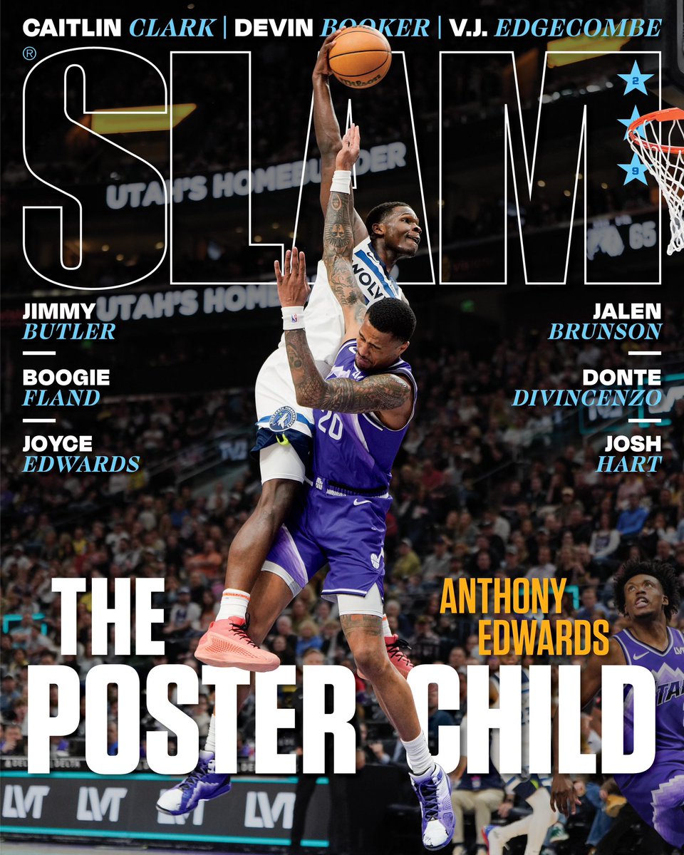 SLAMonline's tweet image. Anthony Edwards&apos; iconic dunk immortalized on the cover of SLAM 249: slam.ly/ant-249