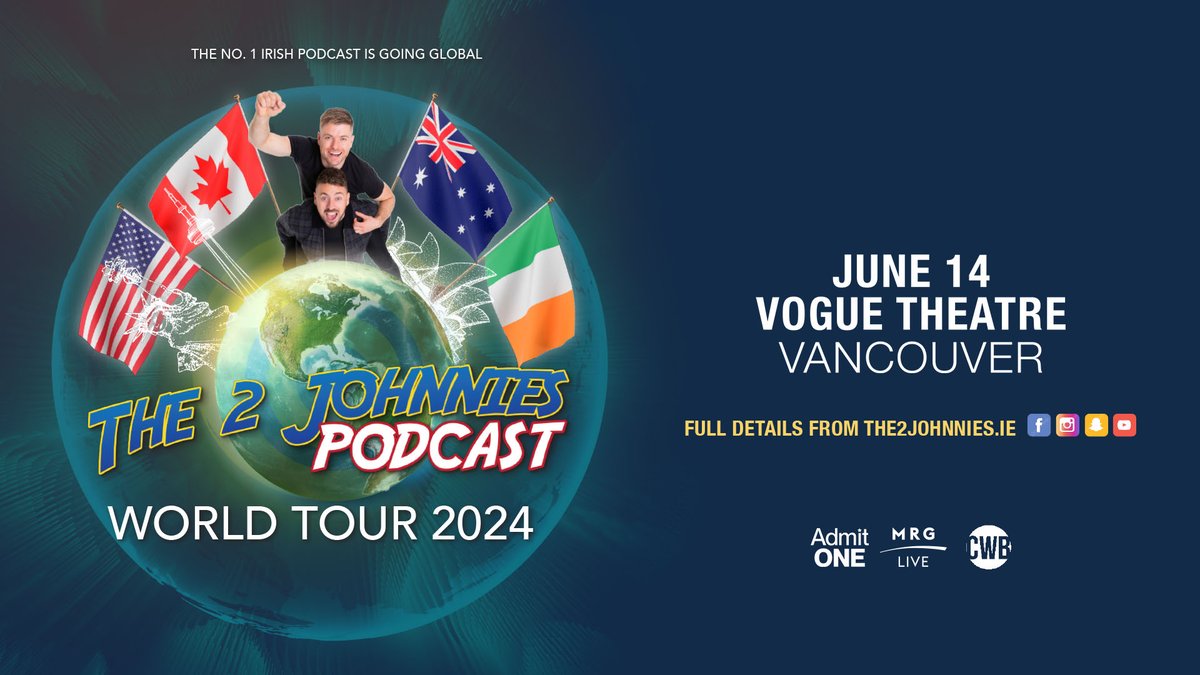 Tickets for The 2 Johnnies' live podcast show at the Vogue on June 14th are on sale NOW❗️ 🎟️: bit.ly/4cebfON