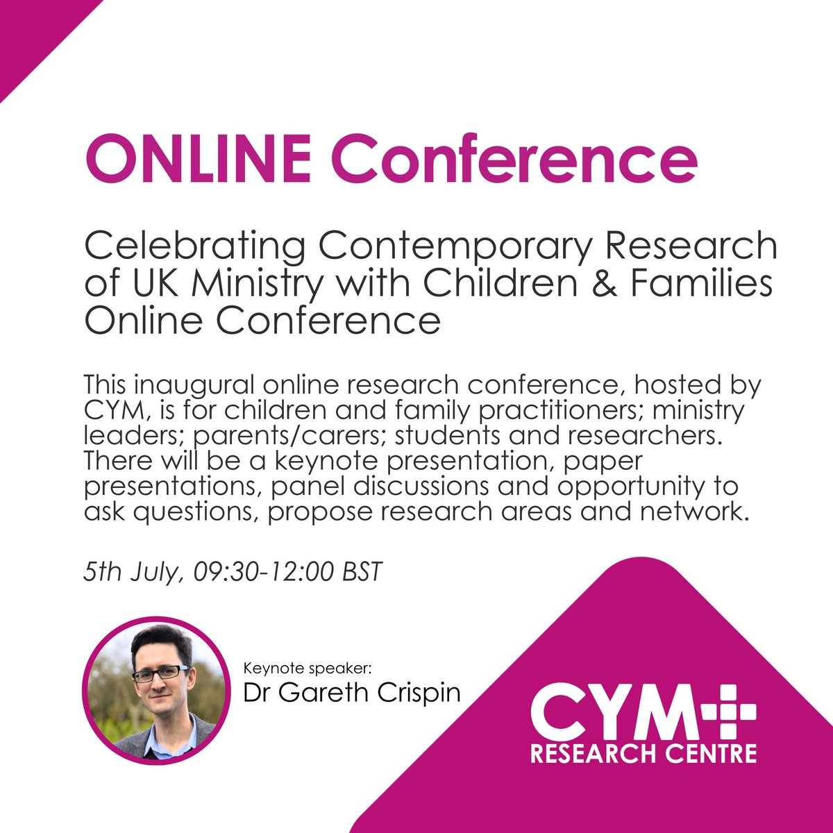 ONLINE conference - 'Celebrating Contemporary Research of UK Ministry with Children & Families Online Conference ' You can sign up through the link in the bio.