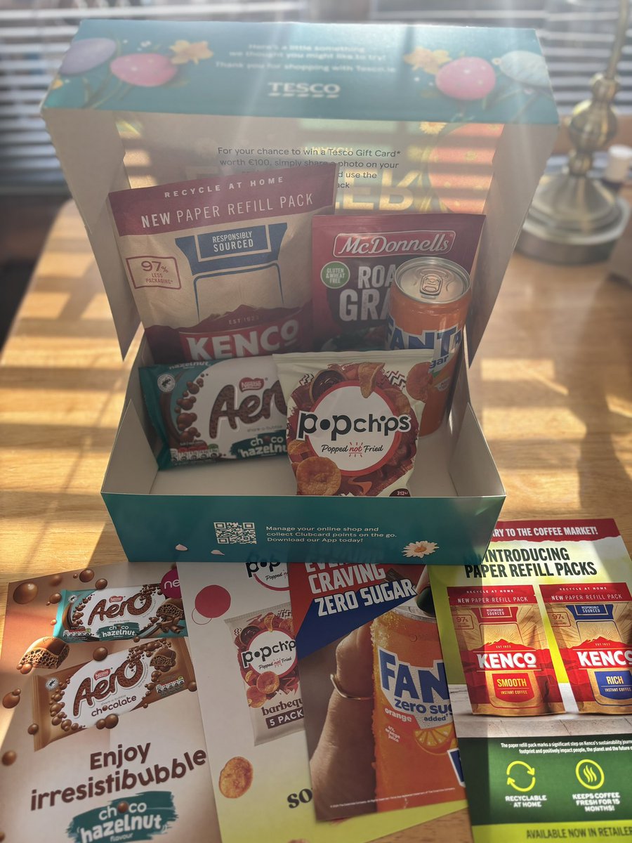 eslersarah's tweet photo. Well Happy Easter to you too @TescoIrl 🐣 What a lovely surprise with my home delivery today! #TescoSamplePack https://t.co/Jss9qUMf5E
