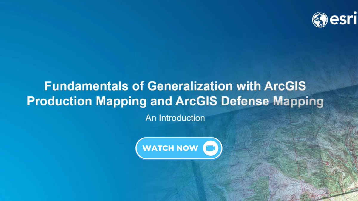 ArcGISPro's tweet image. Got 20 minutes? Dive into the world of #generalization with this new video series! Discover unique capabilities in #ArcGIS #ProductionMapping and #DefenseMapping to produce data and cartographic products from a single best scale database. 

Watch Now: esri.social/RSHX50R1JHX