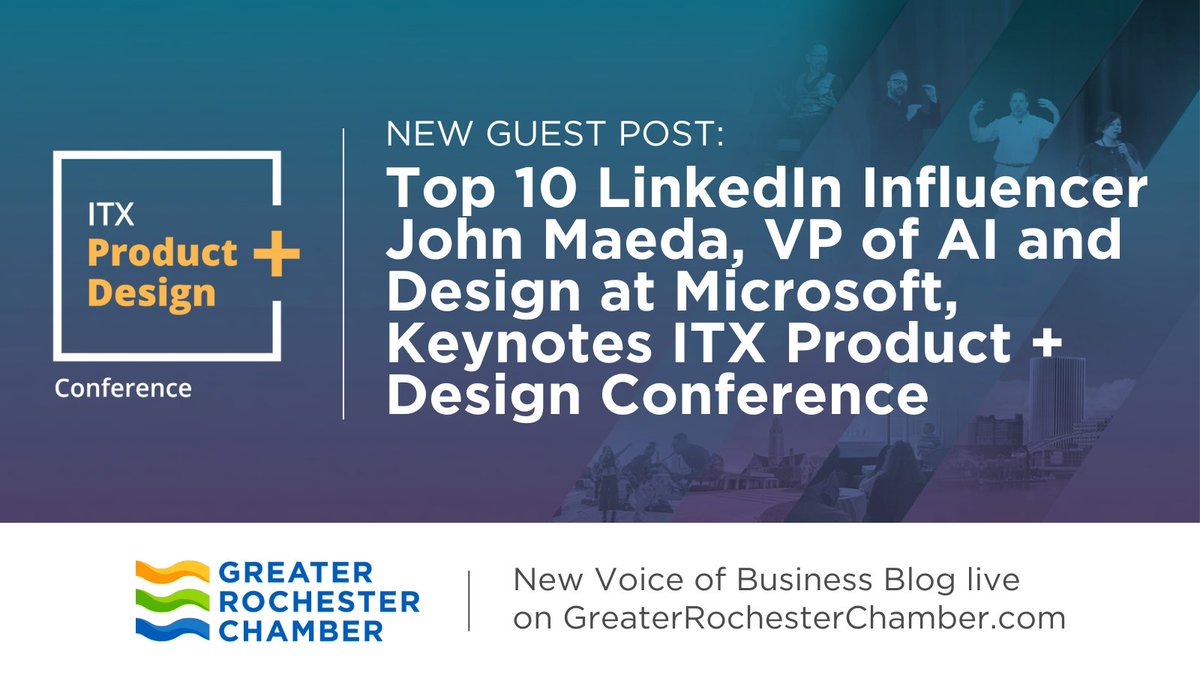 The annual @ITXCorp Product + Design Conference returns June 27-28 as product managers and user experience designers come together in #GreaterROC. Learn more about what you can expect at a new post on our Voice of Business blog: greaterrochesterchamber.com/2024/03/25/top…
