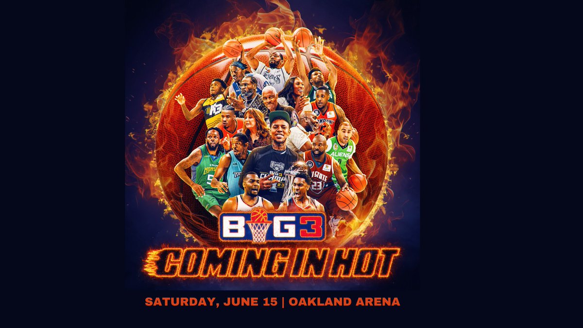 PRESALE IS HAPPENING NOW UNTIL 10:00PM 🏀 @BIG3 is coming to Oakland Arena on June 15. Code: FIREBALL20 🎟️: bit.ly/3VrIok2 Tickets on sale Friday, March 29 at 3:00pm.