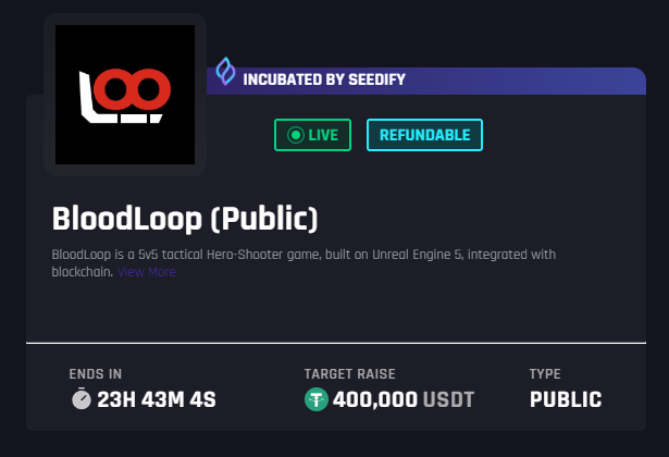 One of the most sought after IDOs is now live on @SeedifyFund 🚀 Don't sleep on $BLS & @BloodLoopGAME Last chance 👀