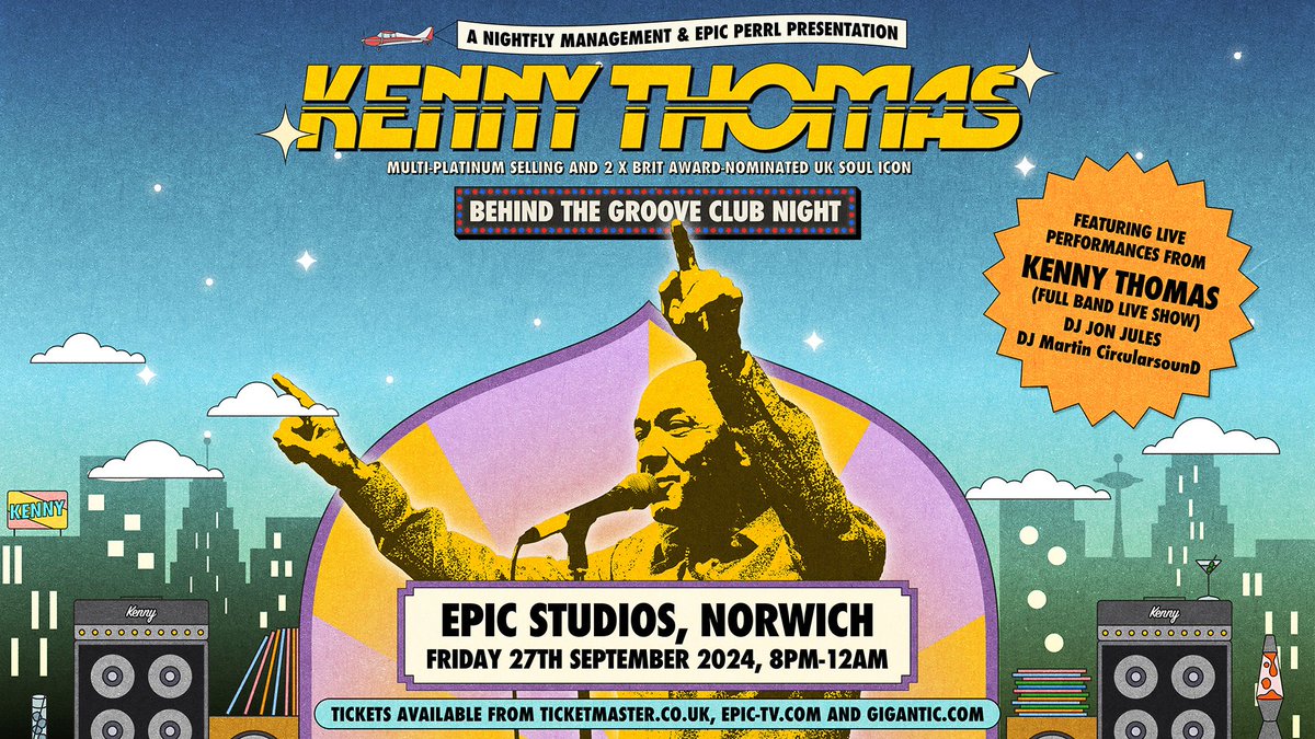 📣 JUST ANNOUNCED: The iconic soul-singer @kennythomas_uk is bringing the Behind The Groove Club Night live to Norwich this September Tickets on sale Sat 30th Mar @ 10am 🎫 ow.ly/vbvl50R4jzG