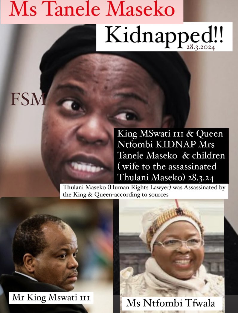 #freedom 
#TaneleMaseko 
#ThulaniMaseko 
King Mswati 111 must be called to order immediately! @UKinEswatini 
@USEmbEswatini