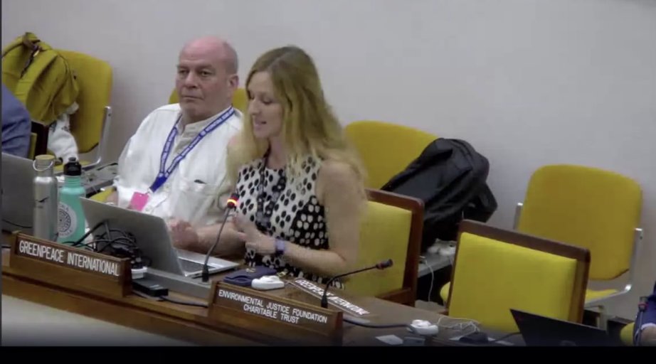 Today at #ISA29, DSCC & @Greenpeace expressed concerns with the ISA arguing against the ability of #OSPAR to take steps under its own mandate to protect species & habitats from #DeepSeaMining within its area. We saw the same issue with the Convention on Migratory Species.