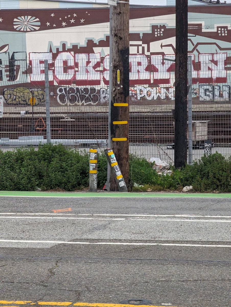 Some of the valuable assets SF uses bollards to protect are utility boxes, electrical poles, trees and parking meters. Bollards are never used to protect people at bus stops or in bike lanes. I'll never understand this cost benefit analysis @SFMTA_Muni @LondonBreed