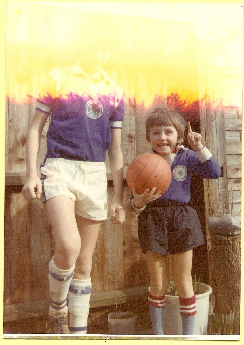 Hands up if you can remember that the last photo on the film roll was always ruined. 
And kudos to my little bro's #lcfc shirt with sports shop badge, black shorts and #mcfc socks mash up. 

#gotnotgot #admiralsports #skillkid
