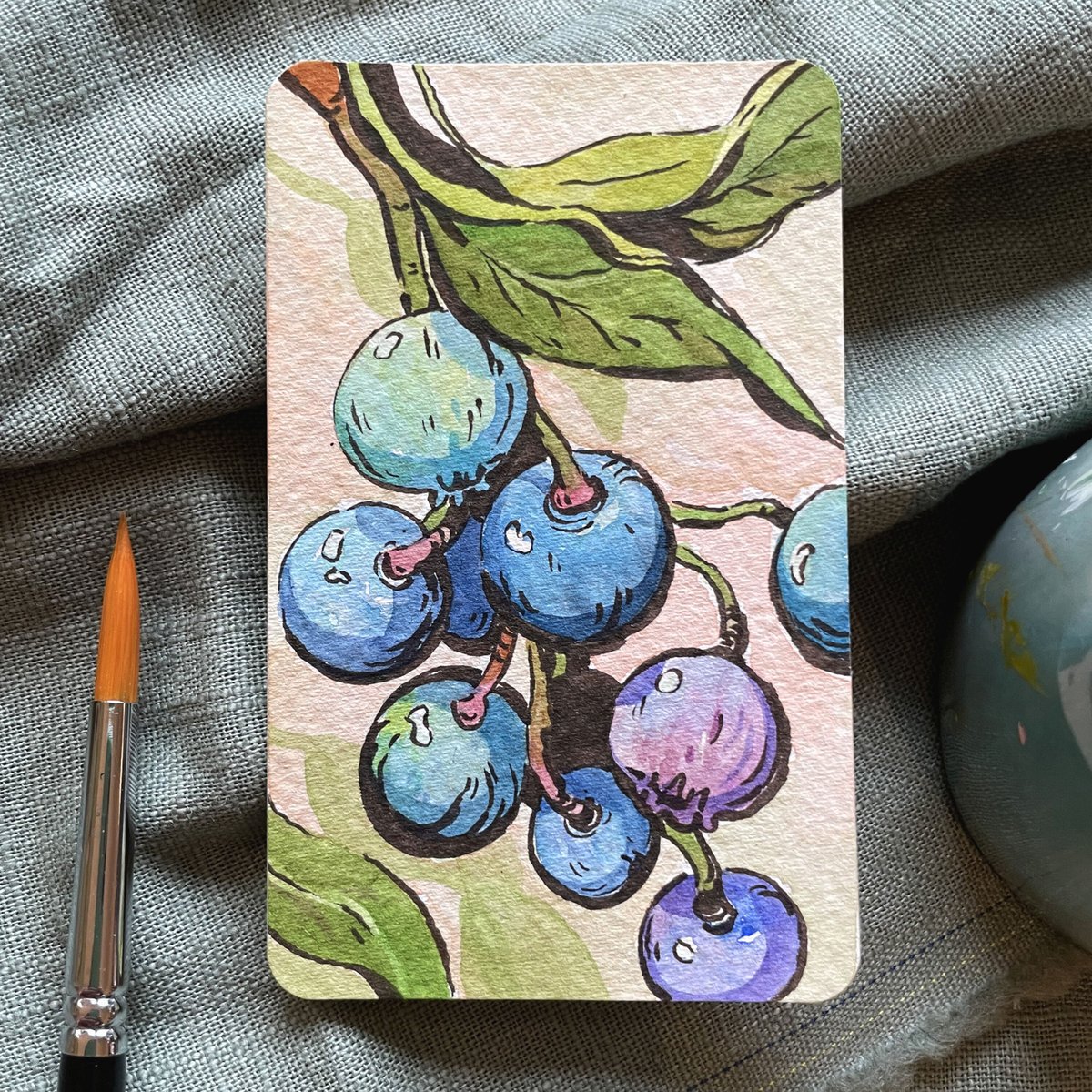 Blueberries 🌿 painted with water color and ink! All originals and more 20%off this week on my website :) ✨
#aquarell #watercolor #inkart #art #natureart #illustration #artforsale #painting #nature #blueberries #inkdrawing
