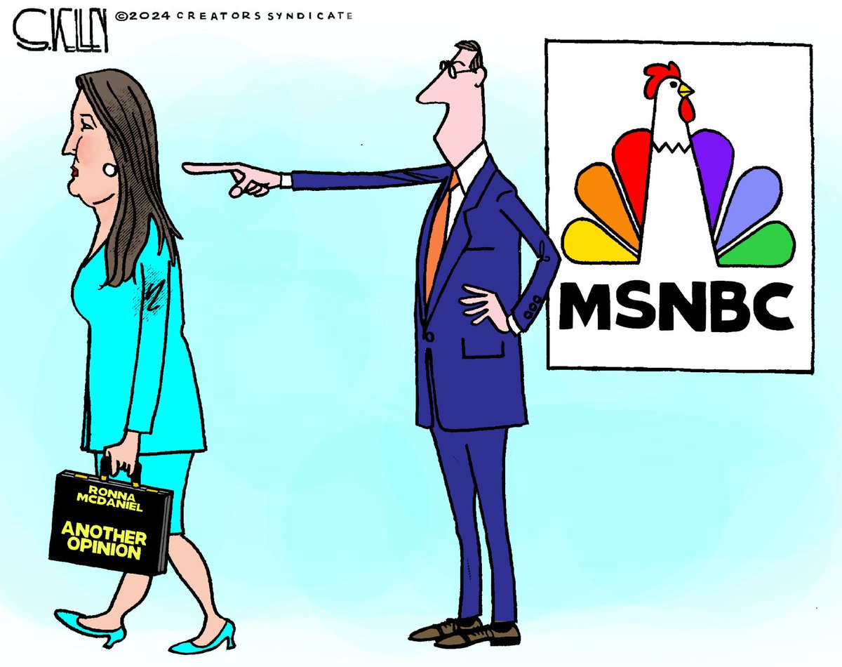 EandPCartoons's tweet photo. Steve Kelley, Creators Syndicate #RonnaMcDaniel https://t.co/ZCCpXUPRWv