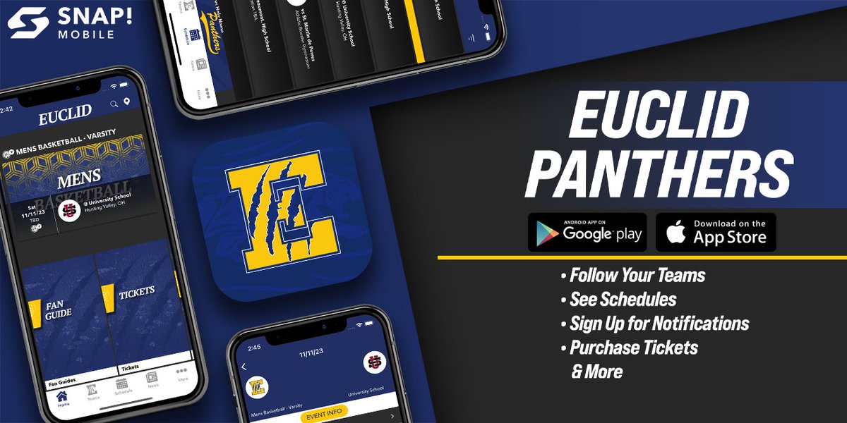 Stay up to date on schedule changes and score updates with the Euclid Panthers Athletics App!!! Search EUC Panthers Athletics in the App Store or Google Play. #GoPanthers