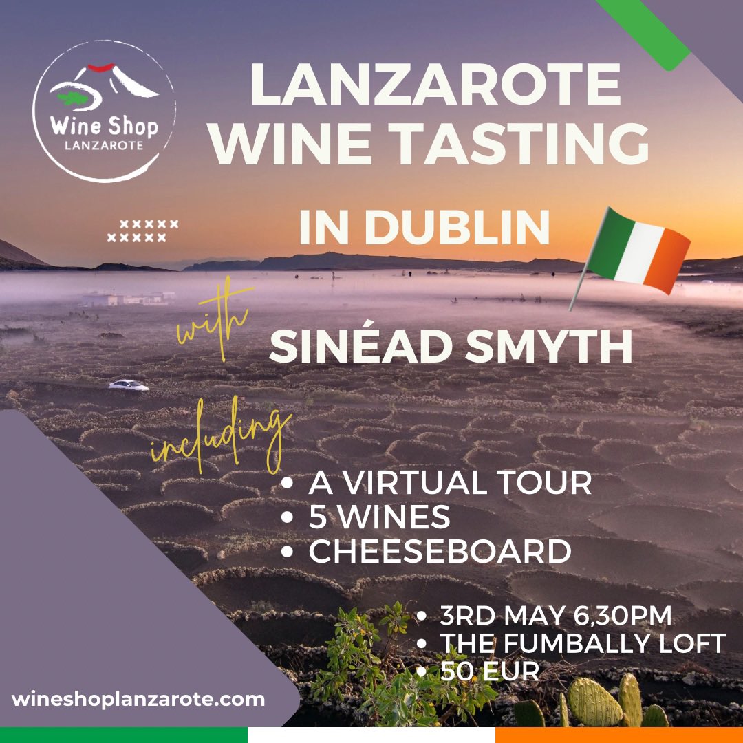 Our first virtual tour and tasting in Dublin with @Sinead_Smyth_ on 3rd May. Book now eventbrite.ie/e/lanzarote-wi… #dublin #lanzarote #wine @vinoslanzarote