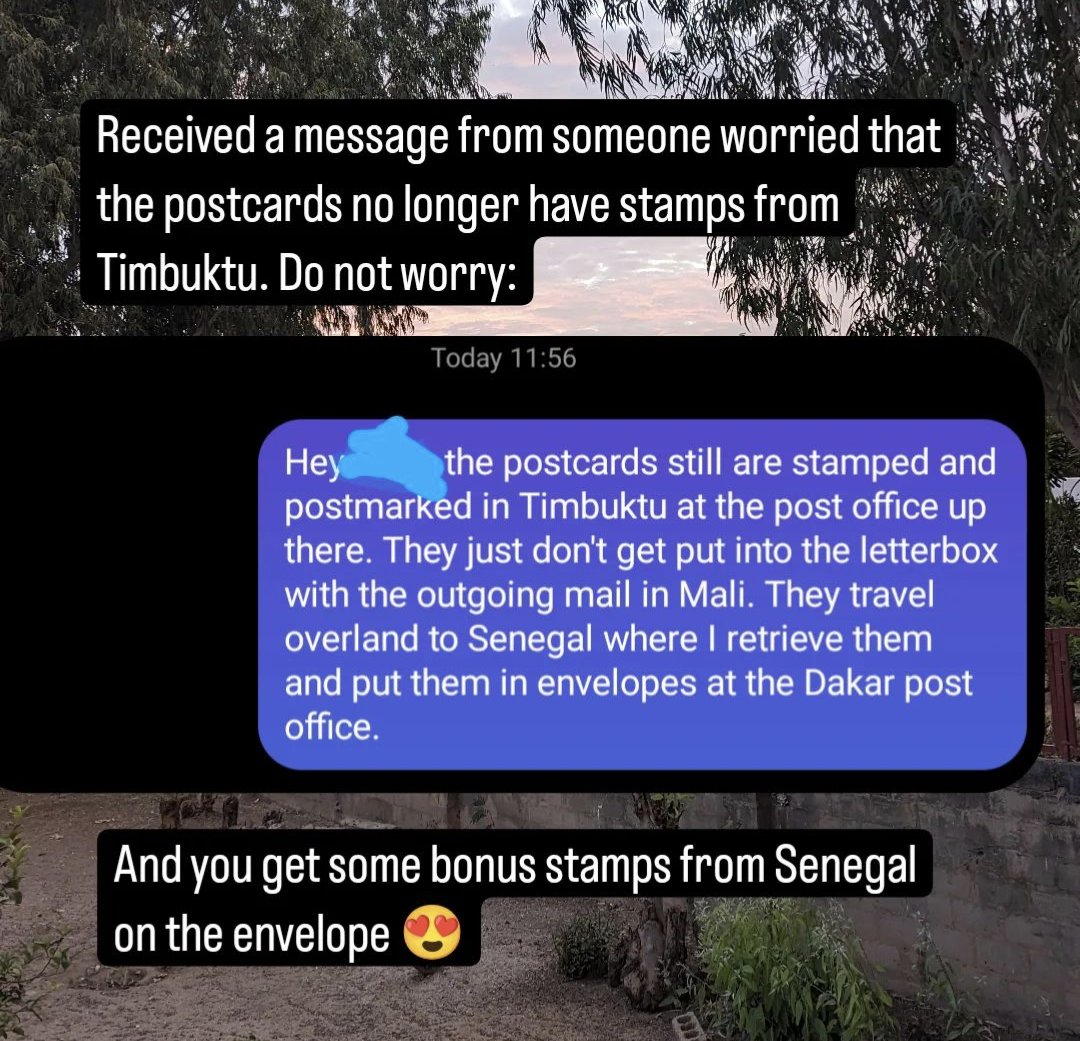 Postcards from Timbuktu tweet media