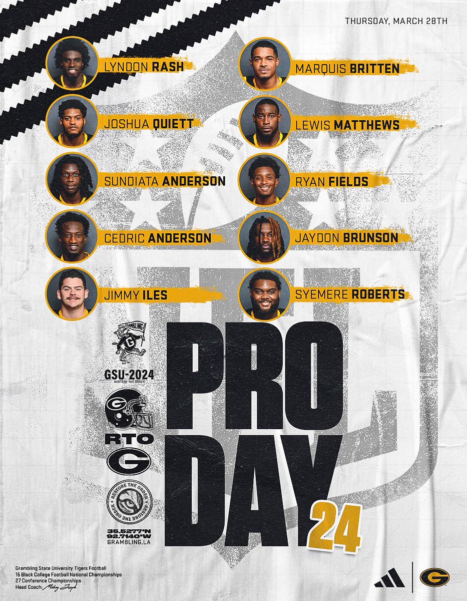 𝐏𝐑𝐎 𝐃𝐀𝐘! Meet us at Louisiana Tech today at 1 p.m. as your G-Men put on a showcase for NFL Scouts! #GramFam | #ThisIsTheG🐯