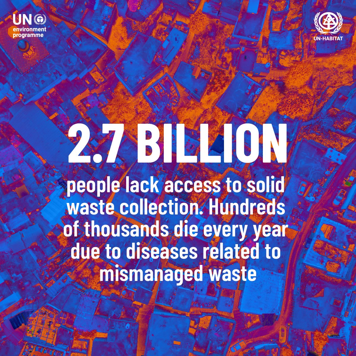 United Nations (@un) on Twitter photo 2.7 billion people lack access to waste collection.
Urgent action on all levels is needed to #BeatWastePollution & create a better future for all.
More from <a href="/UNEP/">UN Environment Programme</a> on Saturday's #ZeroWasteDay: unep.org/events/un-day/… 2.7 billion people lack access to waste collection.
Urgent action on all levels is needed to #BeatWastePollution & create a better future for all.
More from <a href="/UNEP/">UN Environment Programme</a> on Saturday's #ZeroWasteDay: unep.org/events/un-day/…