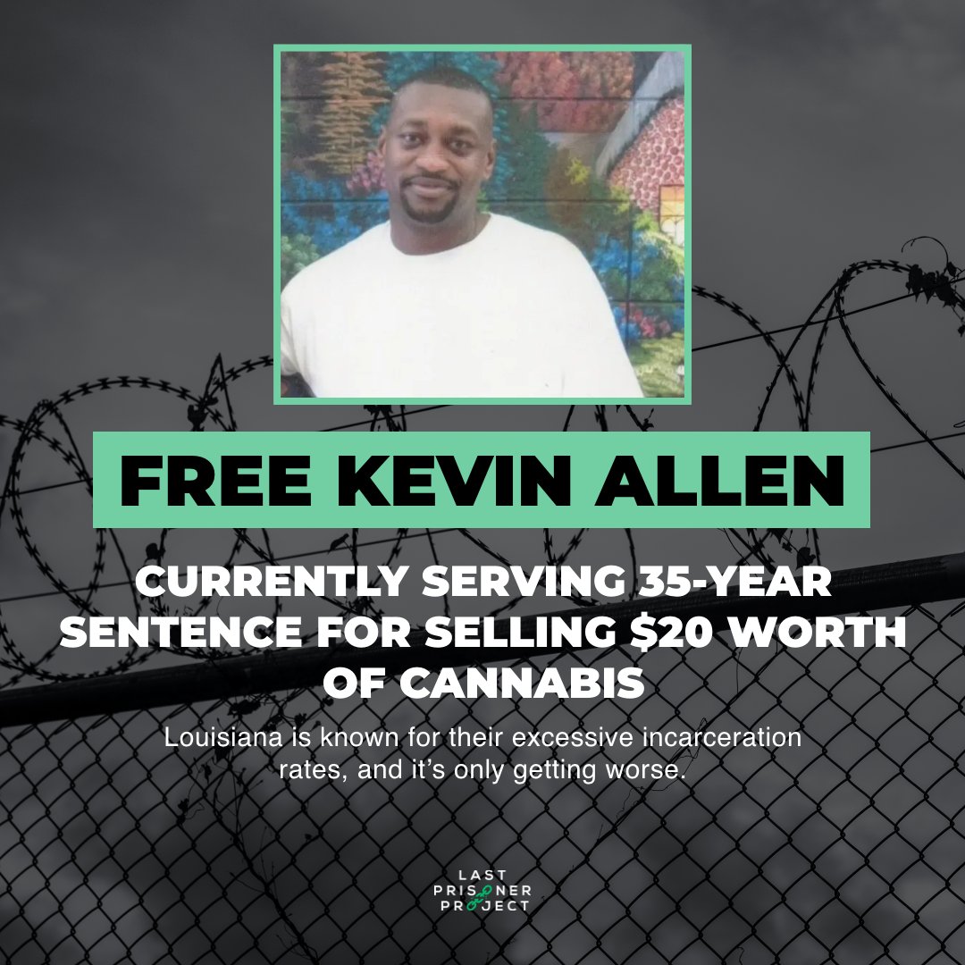 Kevin Allen is currently serving a 35-year sentence for selling $20 worth of cannabis to a confidential informant. This is his story. #FreeKevinAllen 🧵