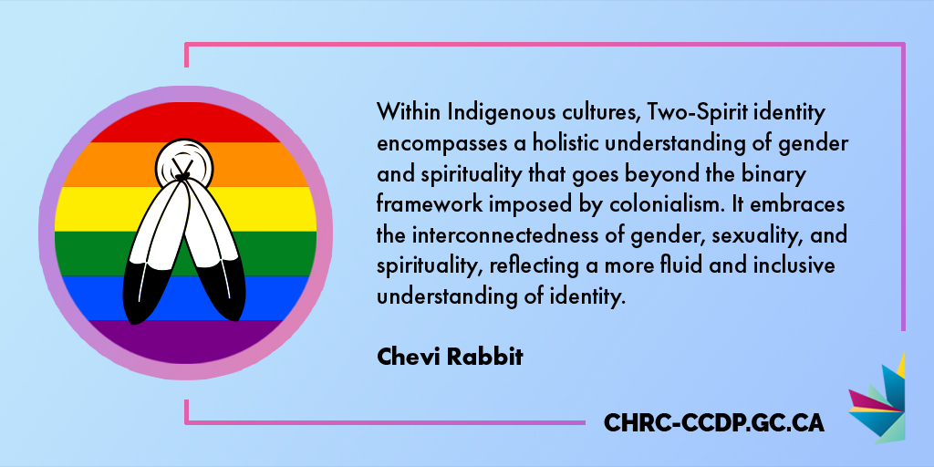 As we celebrate #TDoV, we are also highlighting the unique identities of #TwoSpirit people in Indigenous cultures. Chevi Rabbit (she/they), one of our advisory partners, explains what Two-Spirit identity means to them.