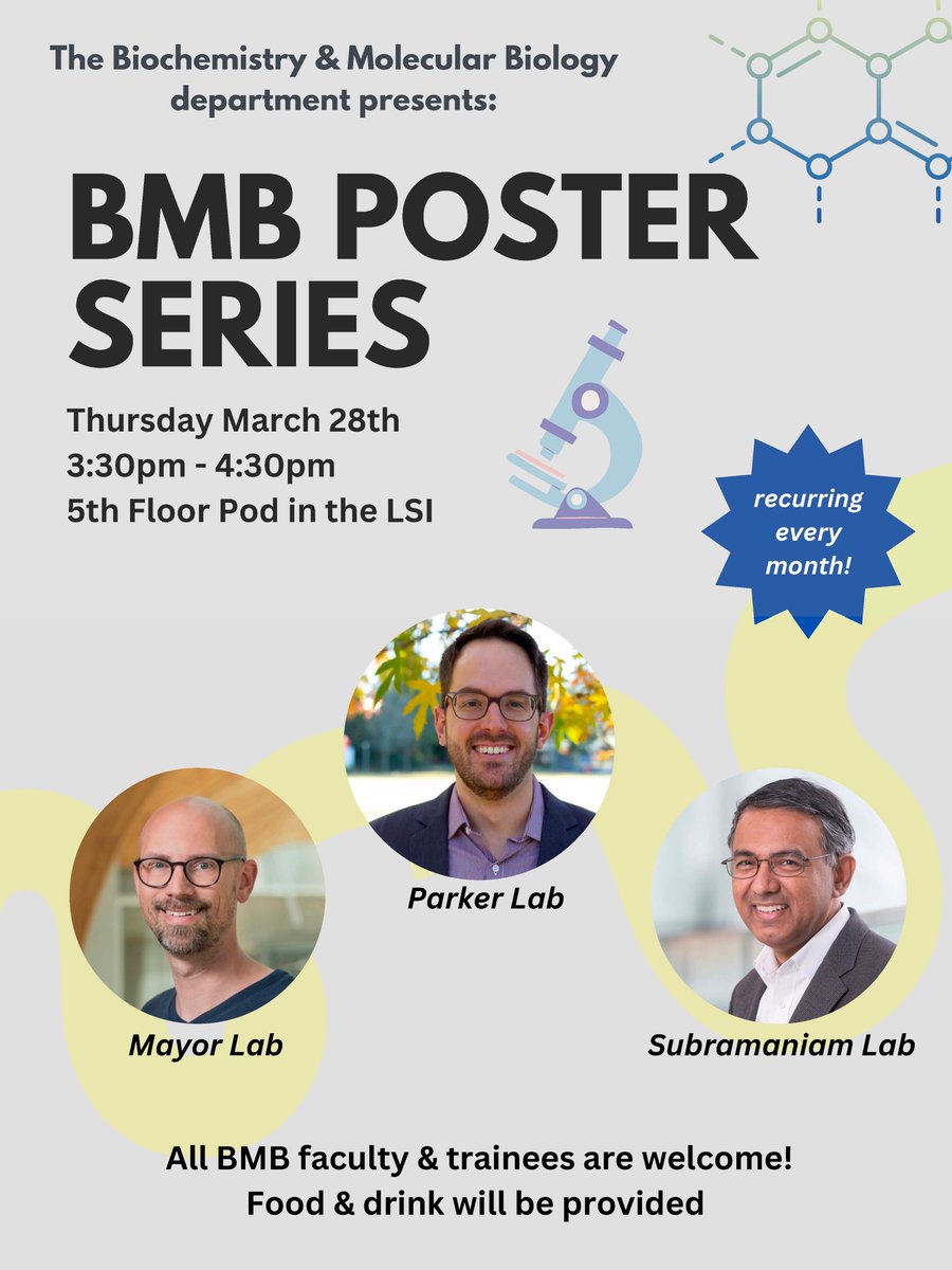 📢 TODAY Come join us for a Samosa Sundown Social and Poster Session, featuring the Mayor, Parker, and Subramaniam labs! 📍March 28, 3:30 pm in the LSI 5th floor Pod We hope to see you there! 🔬