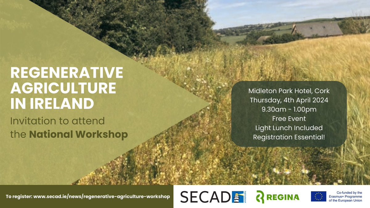 Join SECAD for a unique opportunity to join researchers, farmers, educators & support agencies to network, learn & discuss Regenerative Agriculture with our partners from Hungary, Italy, Slovenia & Greece. For more details and to register, please visit: tinyurl.com/2rhajaz9