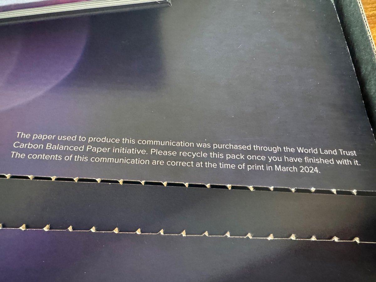 What an absolutely ridiculous piece of unsolicited postal marketing from @Jaguar It may well be Carbon Balanced Paper @WoodlandTrust But did Jaguar offset the carbon footprint of posting 0.6 kilograms of spam?