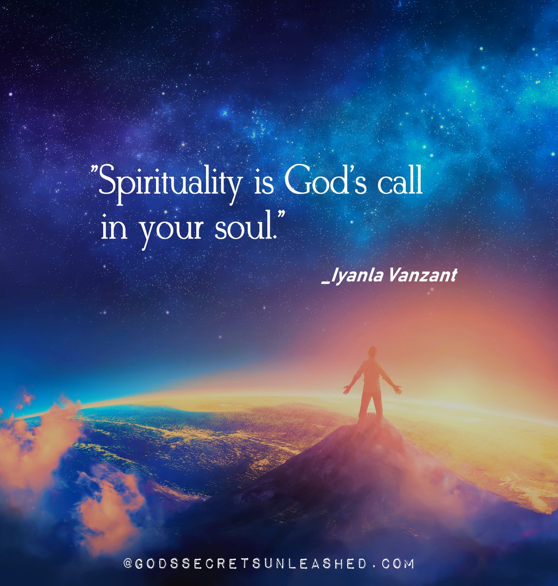 'Spirituality is God's call in your soul.'
_Iyanla Vanzant #spirituality #divine #universal #energy #Source #creation #soul #awareness #love #oneness #peace #growth #empowerment