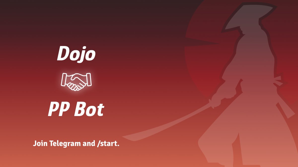We've partnered with @PocketProtectHQ to bring early access to our holders!

...and get a potential airdrop 👀👀

With PP bot you can:
- trade in group chats
- track alpha calls
- one-click "APE" friends' trades 

Check the Dojo Telegram for details. 

TG link is in bio and gated