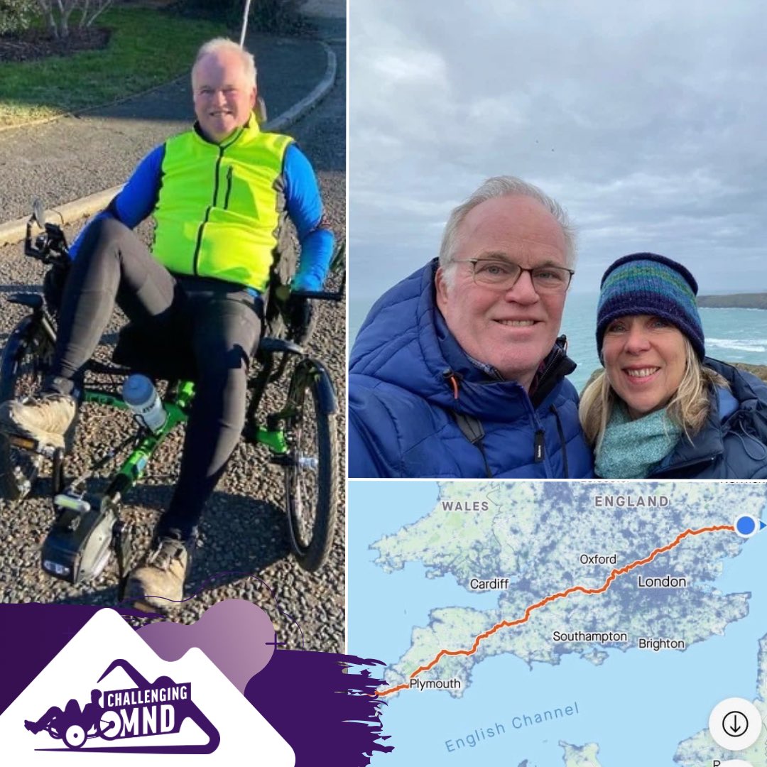 One of our former Beneficiaries, Nick, is now busy planning a charity #cycle to fundraise for Challenging MND! In June he will cycle from Suffolk to Sennen (Cornwall)- a whopping 444 miles! To support him and help our cause ➡️ givewheel.com/fundraising/19… #ebike #MND #challenge