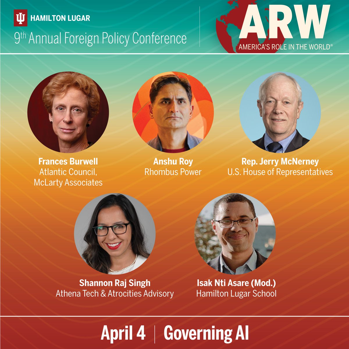 Preview our upcoming America's Role in the World foreign policy conference April 4-5, feat. panels on Indiana's global ties, foreign policy challenges facing the U.S. in the next four years, AI governance, and more: hls.indiana.edu/arw/ @IUCollege @IUONeill @IULuddy