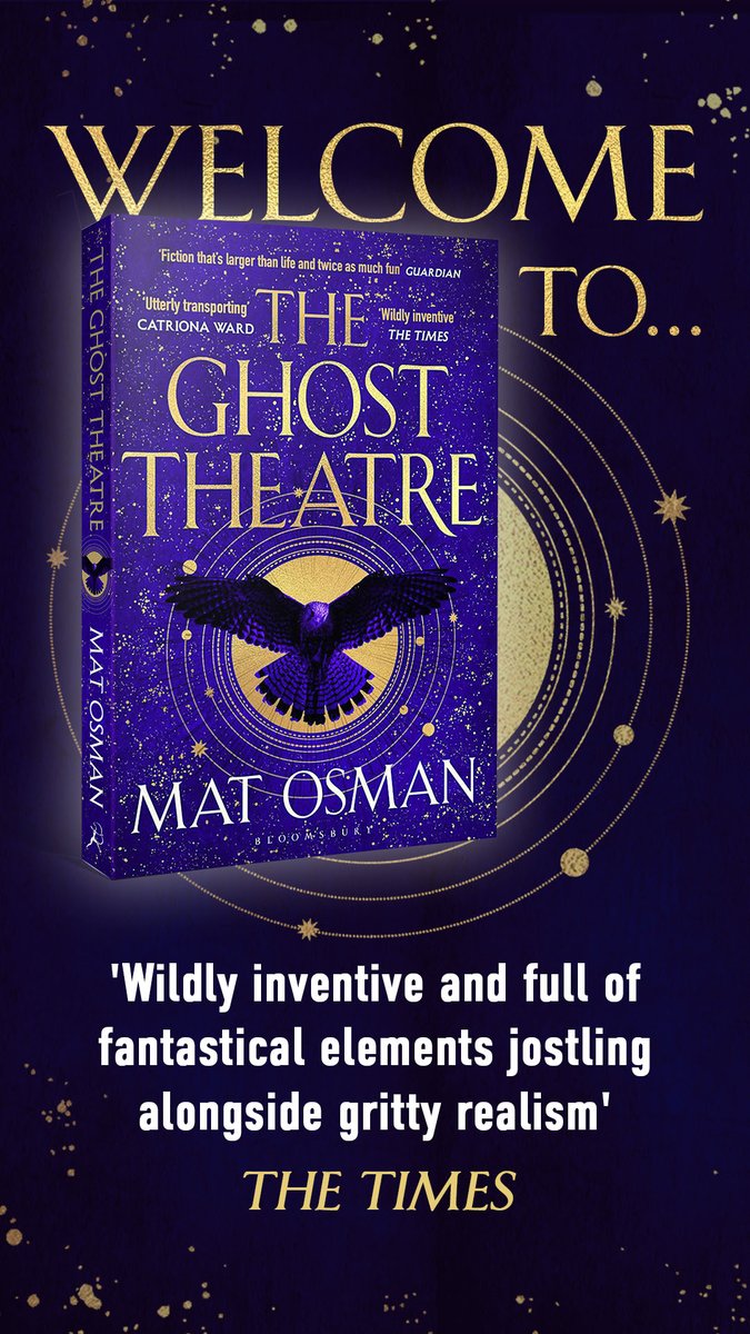 Many congratulations on publication day @matosman!
Wonderful to have this beautiful novel out in paperback. @BloomsburyBooks #TheGhostTheatre