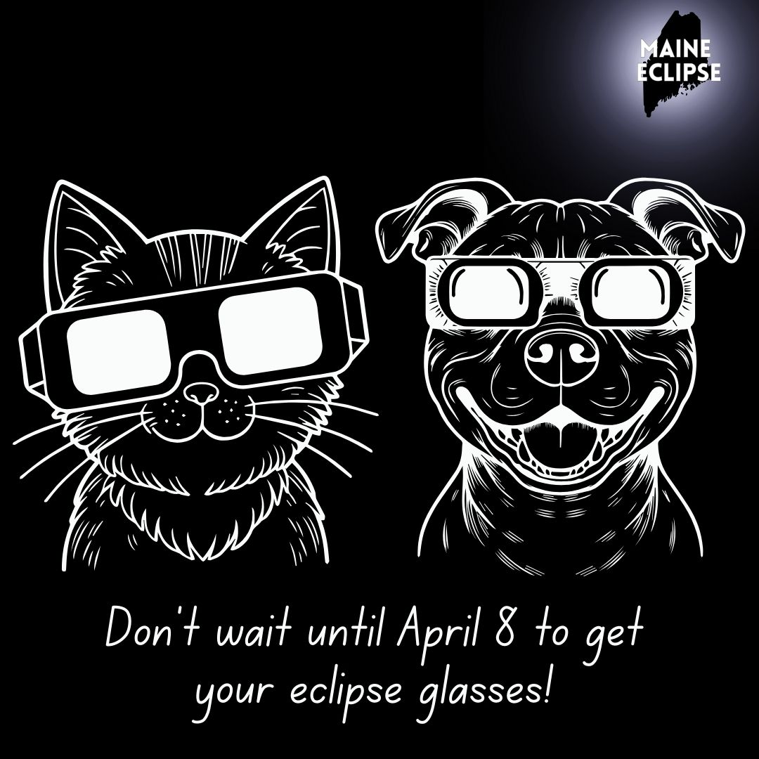 Do you have your ISO-certified eclipse glasses for Monday yet? Time is running out! For more safety and travel tips, visit maine.gov/eclipse2024 #MEEclipse24