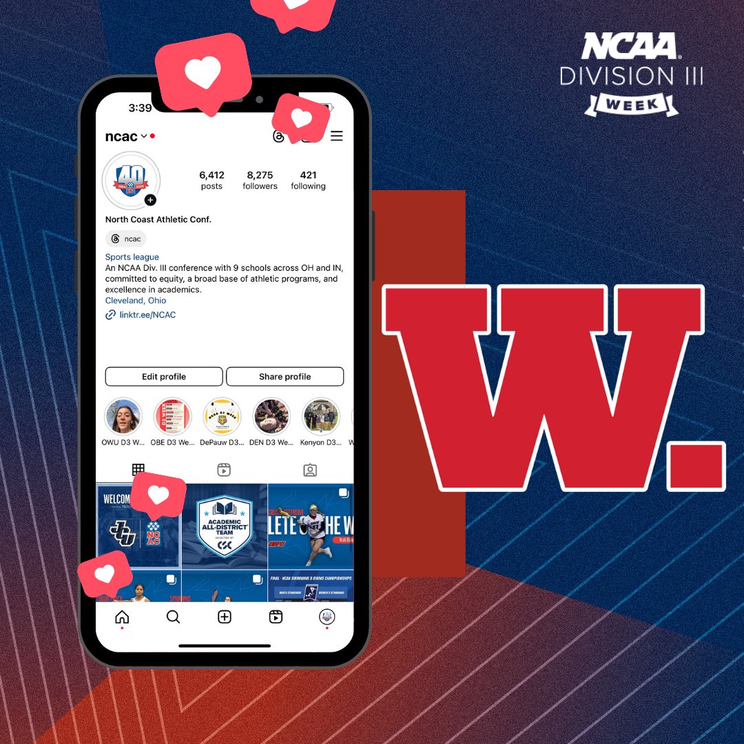 NCAC's tweet photo. Our #D3Week social media takeovers have been a big hit so far! Let's make them a little more giant . . .
 
@wabashathletics takes over the conference's Instagram account (@ncac) today! #NCACPride #WhyD3 https://t.co/OZUTvtNwp8